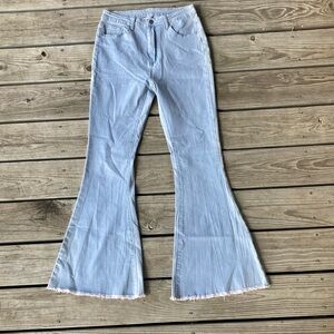 Light Wash Flared Women Western Jeans Size Large